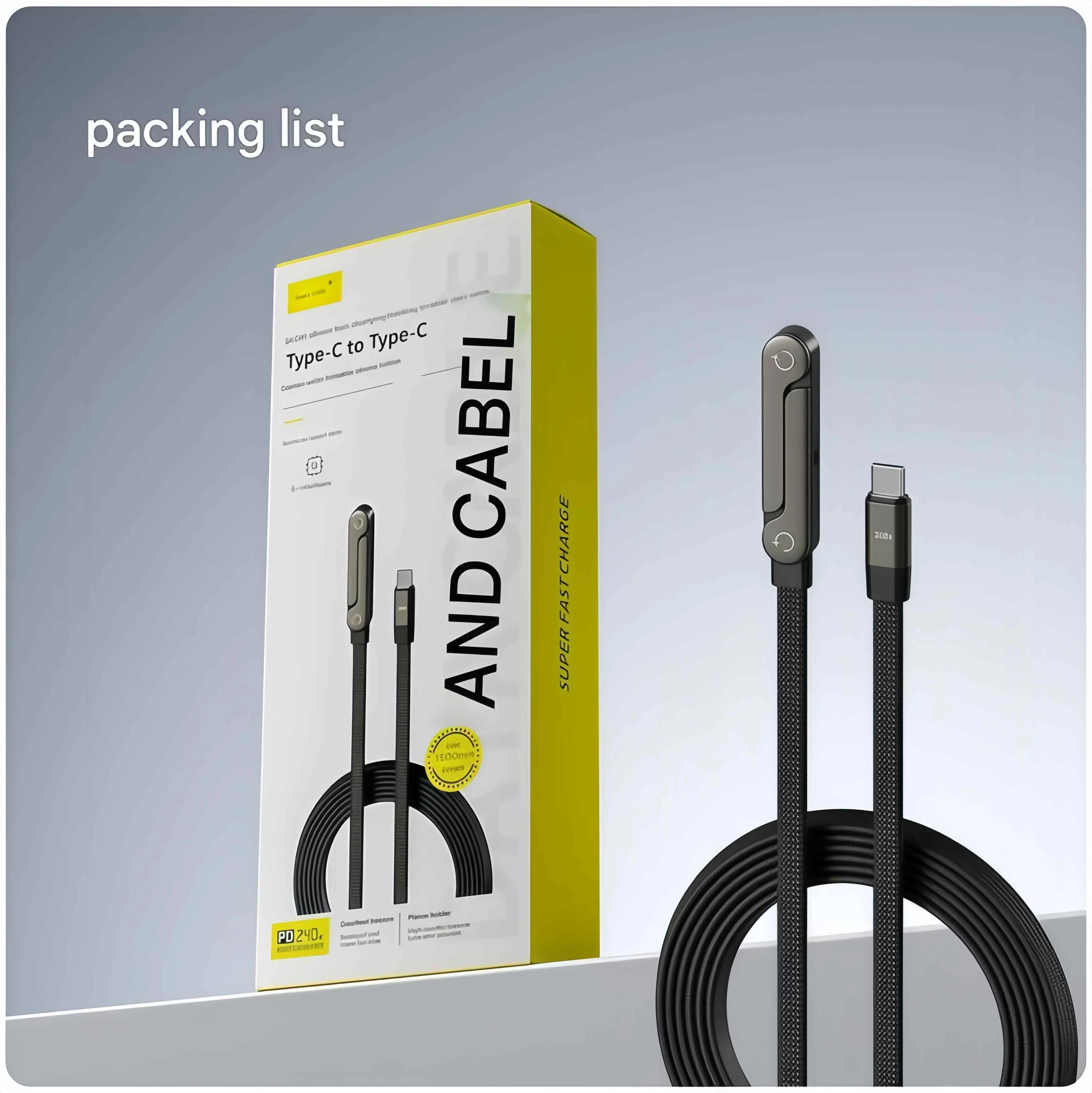 240W Super Fast Charging 2-in-1 Fast Charging Cord & Phone Stand